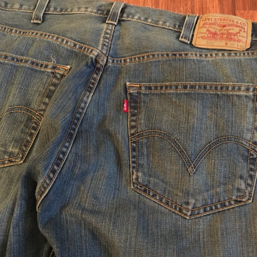 Levi's 501 XX Jeans Mens W38 x L30 Straight Leg Button Fly - Picture 8 of 12